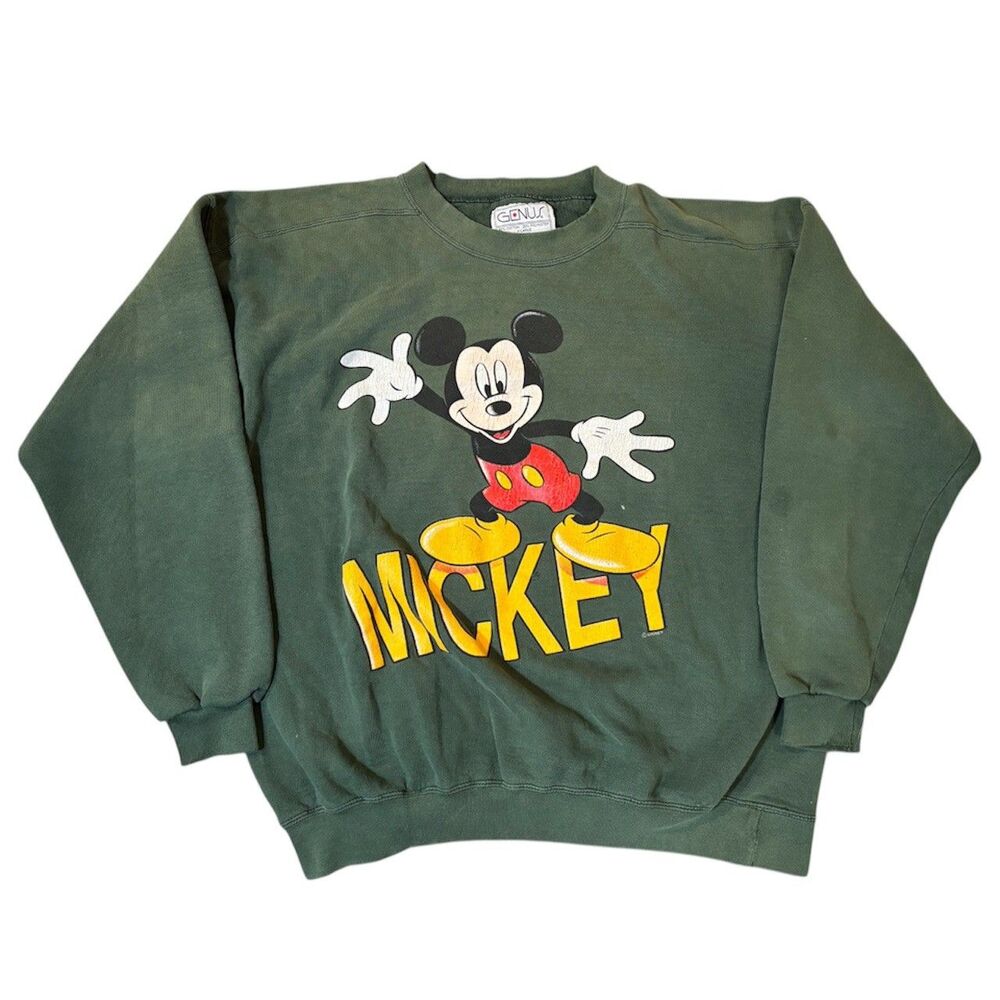 Vintage Genus Mickey Mouse Sweater XL Made in USA Rare 90s Disney Crewneck